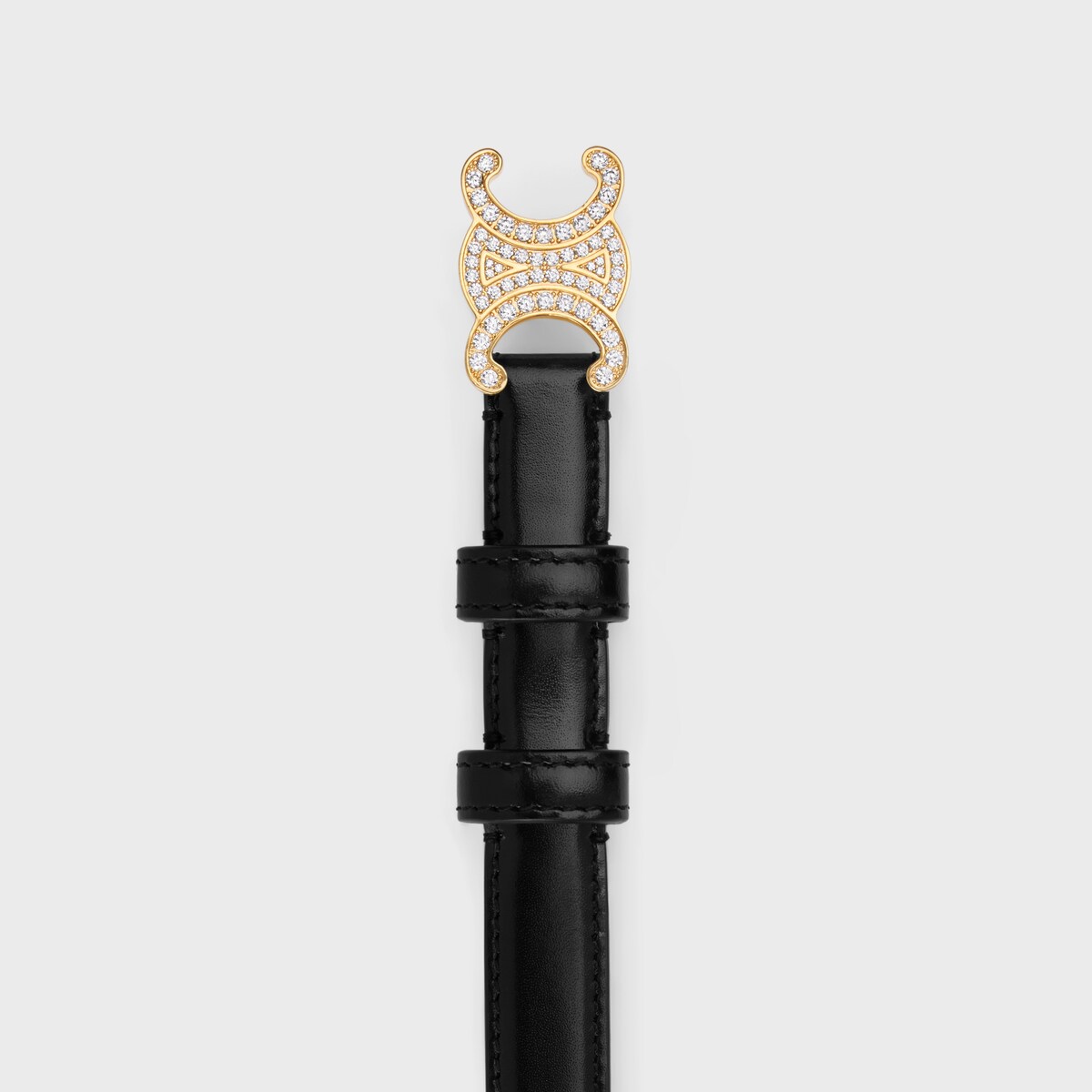 Small triomphe belt with strass in Taurillon Leather - Image 3